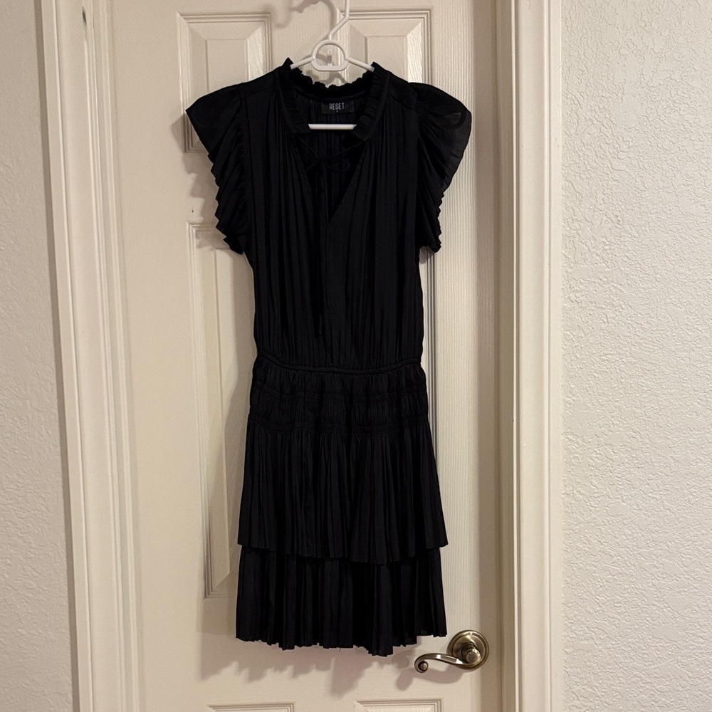 A.L.C. Black Ruffled Mini Dress
